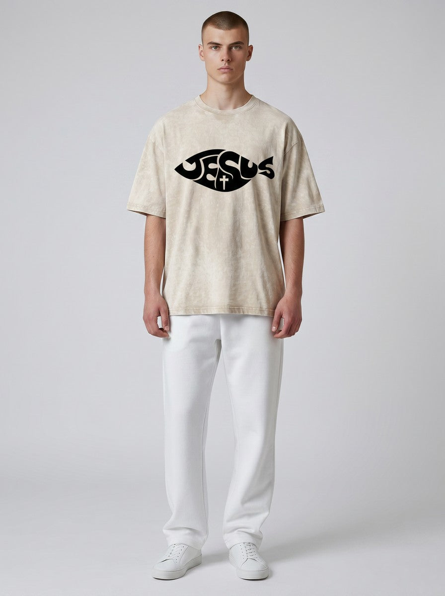 Acid Wash Jesus Saves Graphic Tee
