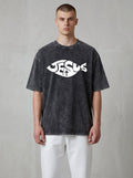 Acid Wash Jesus Saves Graphic Tee